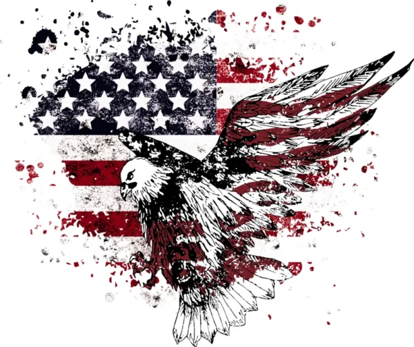 America Eagle Flag Colored